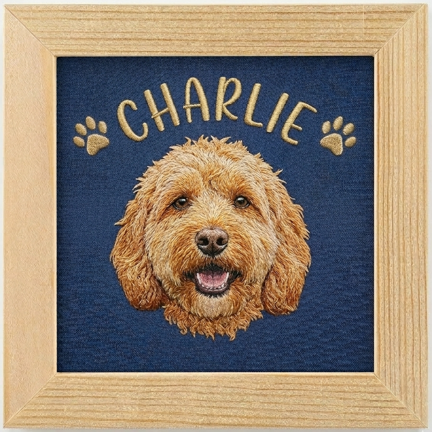 Modern Paws Embroidery Frame – Minimalist Pet Portrait