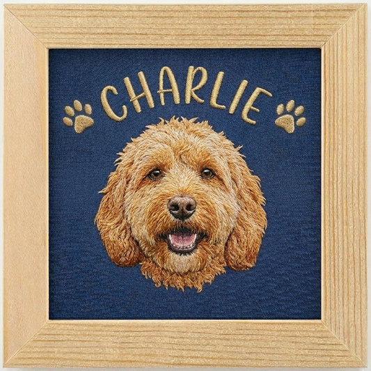 Modern Paws Embroidery Frame – Minimalist Pet Portrait